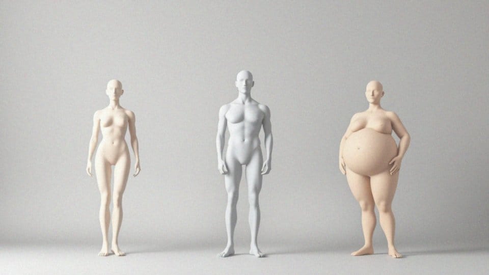 Jakie proporcje ciała są typowe dla ektomorficznego, mezomorficznego i endomorficznego?
